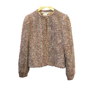 Vintage Donnkenny Boucle Wool Blend Jacket Size 8 Textured Cozy Cottagecore Chic